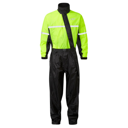 JDC Motorcycle Onesie - Rain Suit - 1 Piece - Waterproof Rain Protection - Shield - Black Yellow - M - Medium Length