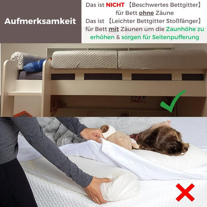 Wonder Space Bed Edge Guard for Kids' Beds, Bed Rail Padding Bumper - Anti-Collision | Increased Height | Fall Prevention, Easy Installation Safety Universal Fit (Gray, 70cm)