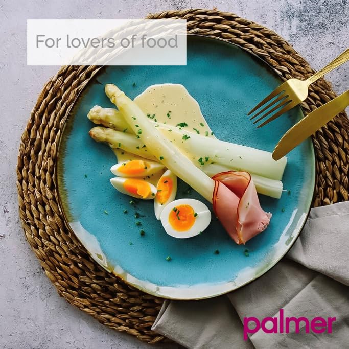 Palmer Lotus 24-piece dinnerware set for 6 people - Modern stoneware tableware, versatile and dishwasher, microwave, and oven safe.
