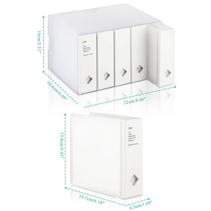 AhfuLife CD/DVD/Blu-ray Storage Boxes Colorful, DVD Box Space-Saving Carrying Cases, CD Wallets for Car and Home up to 120 Discs Great for Gifts (White)