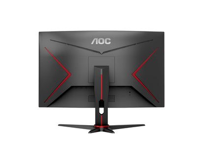 AOC Gaming CQ27G2SE - 27-inch QHD Curved Monitor, FreeSync Premium (2560x1440, 165 Hz, HDMI 1.4, DisplayPort 1.2) black-red