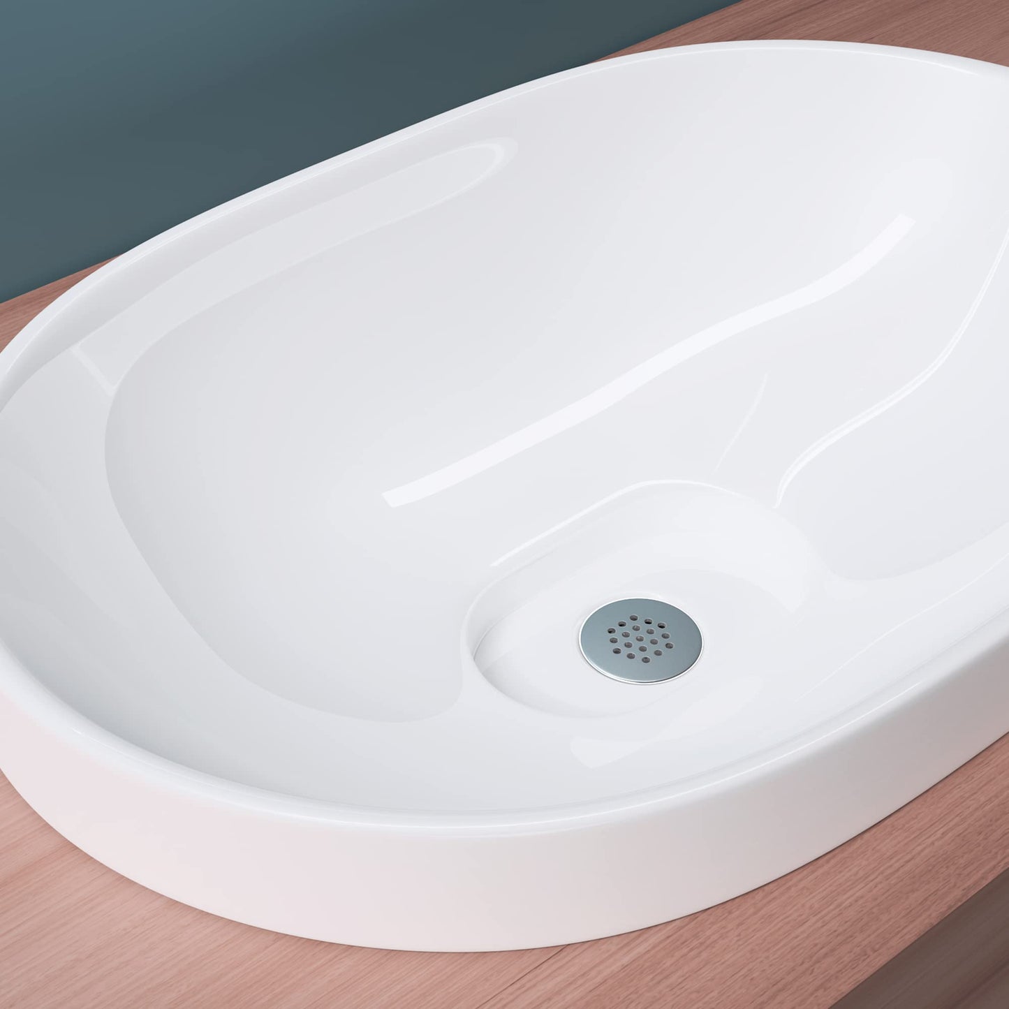 May & May countertop sink, white Brussels5006 made of ceramic, with nano-coating.