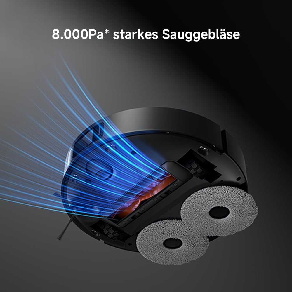 Xiaomi Robot Vacuum X20 Max - 8000 Pa suction power, dual mop system with hot water cleaning and drying, 75 days dust capacity, 4 cleaning modes, and 5200mAh battery for smart, thorough cleaning.