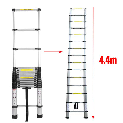 Multipurpose ladder 4.4m telescopic ladder aluminum folding ladder Non-slip Extendable Sturdy Step ladder 150 kg/330 lbs capacity