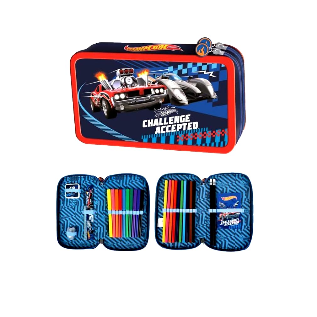 Hot Wheels Cars 7 piece school bag set with pencil case and backpack with stickers - from Kids4shop