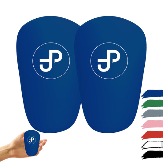 JDP Mini Shin Guards Soccer - Extra Small for Men and Kids, Anti-Slip, 12x8 cm, Blue