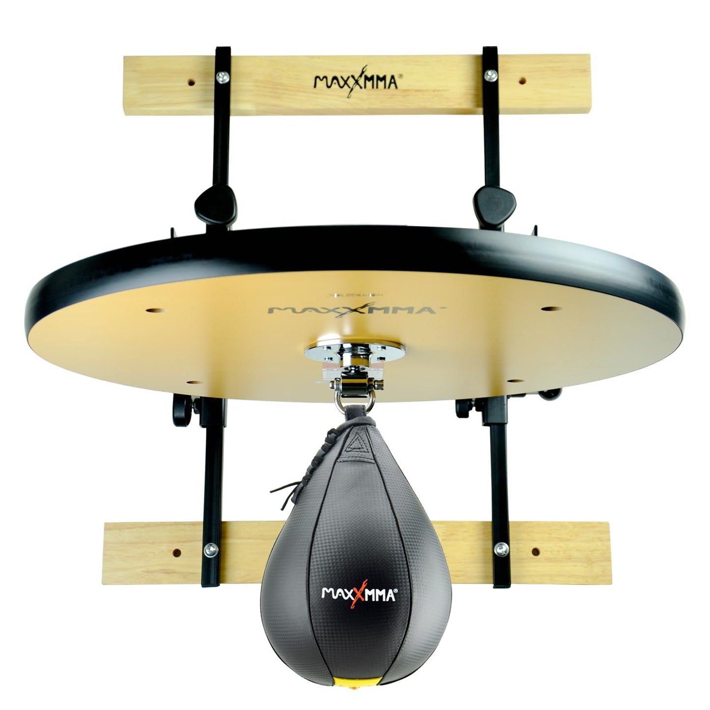 MaxxMMA Speed Bag Platform Kit for intense boxing training, wall mountable, adjustable height, sturdy 24" wooden platform, perfect for home gym, includes speedball.