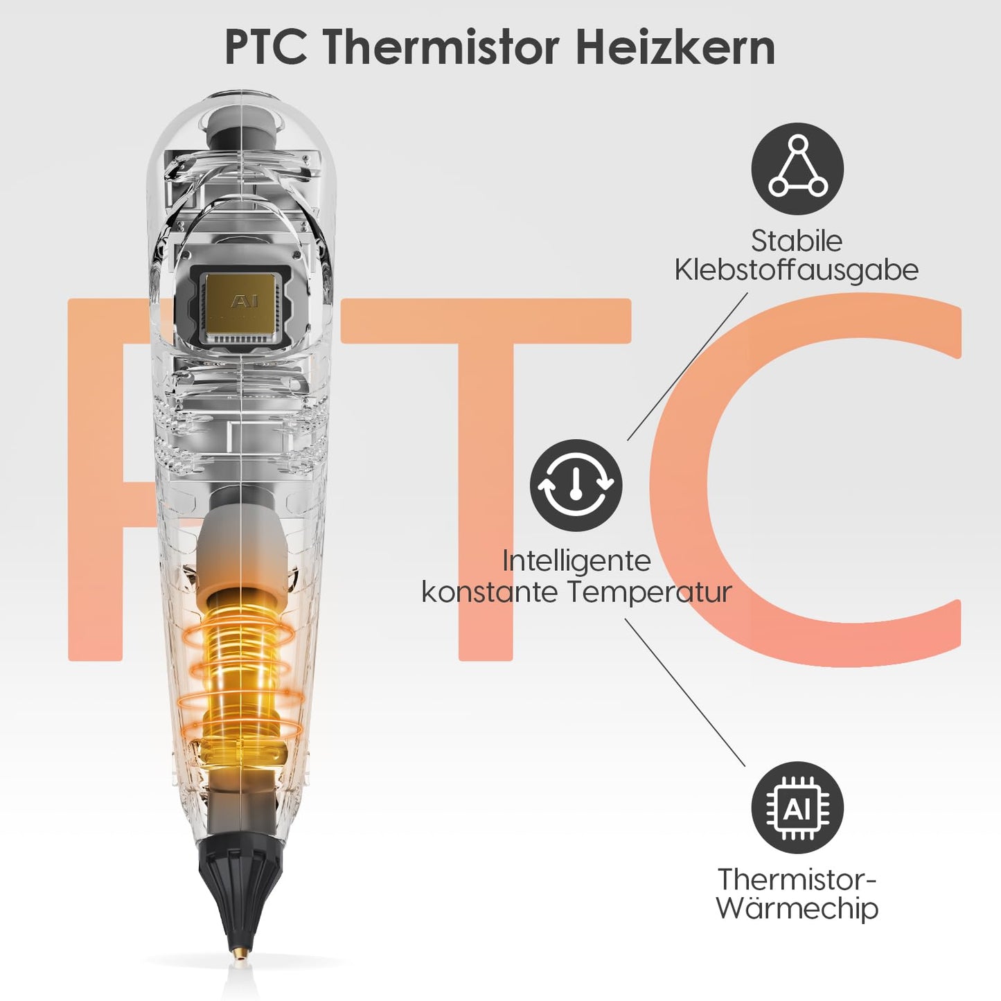 Hot Glue Gun, 80/200W Industrial Hot Glue Gun, 60s Fast Heating, On/Off, Glue Gun Set with 30pcs 11mm Glue Sticks (Including 10pcs Colored), Hot Glue Gun for DIY, Home, Office Repair.