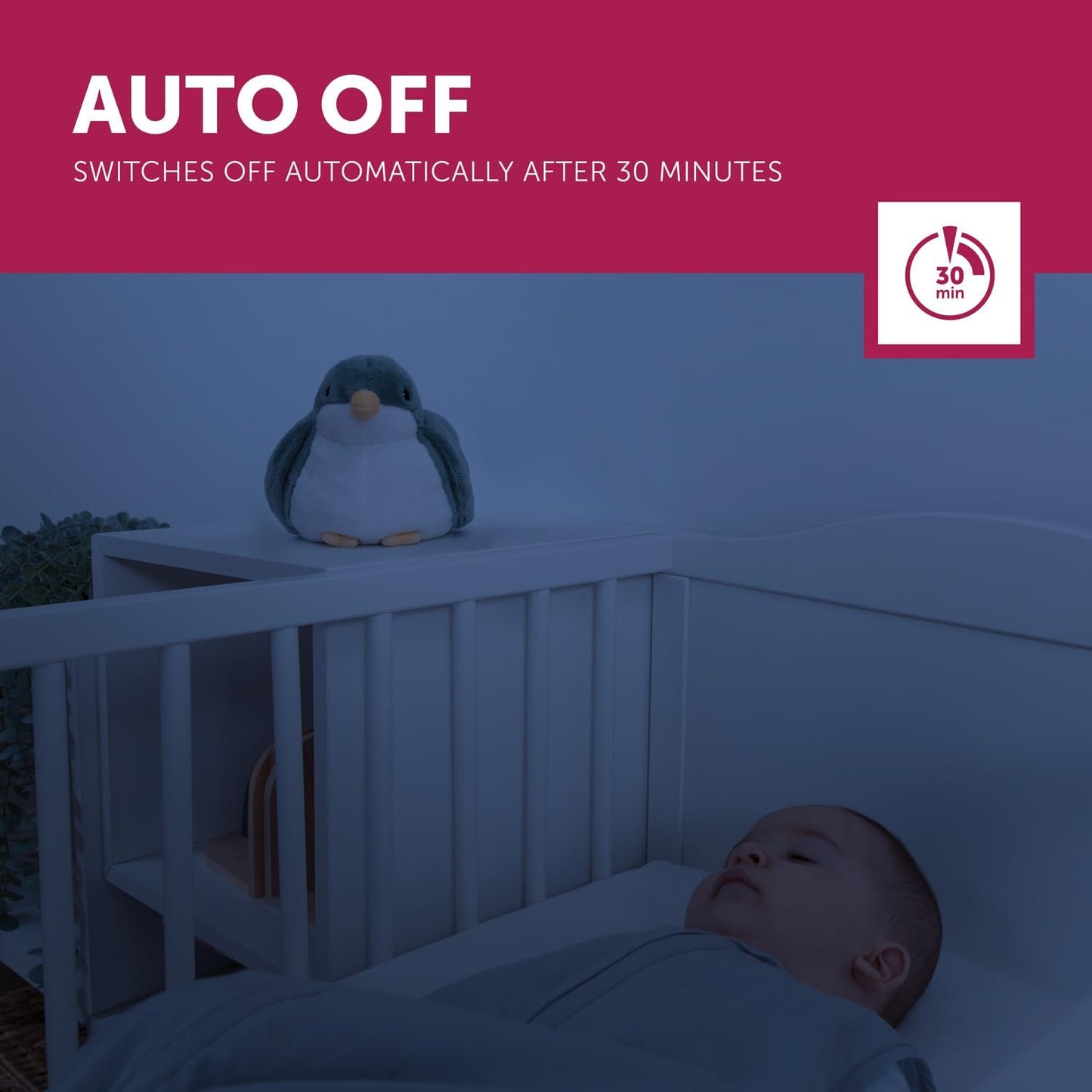 ZAZU Shally Sparrow Sunset Projector | Relaxing melodies | 3-step sleep program | Cry sensor | Child lock | Battery operated | Ideal for kids' room | 20 cm x 24 cm x 12 cm