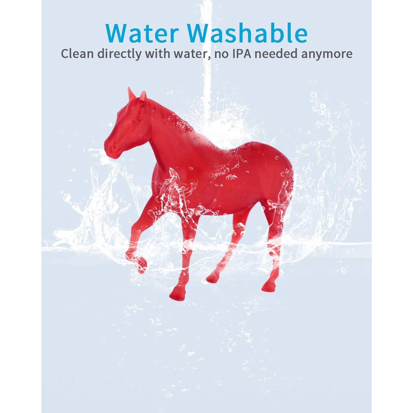 ELEGOO Resin Water Washable 2kg Transparent Red, 405nm LCD UV-Curing 3D Printer Resin for MSLA/LCD/DLP Resin 3D Printers.