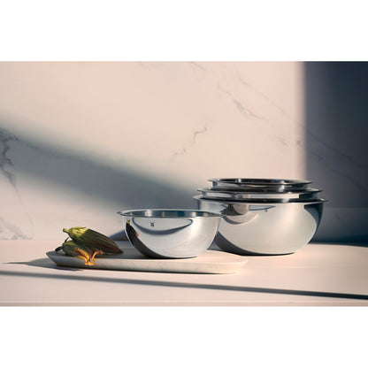 WMF Gourmet Bowl Set 4-piece, Stainless Steel Bowls for the kitchen 0.75l - 2.75l, Stainless Steel Mixing Bowl, Salad Bowl, Serving Bowl, Cromargan, stackable