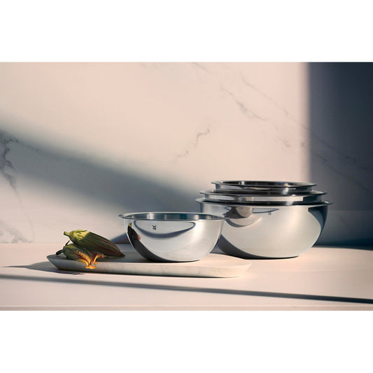 WMF Gourmet Bowl Set 4-piece, Stainless Steel Bowls for the kitchen 0.75l - 2.75l, Stainless Steel Mixing Bowl, Salad Bowl, Serving Bowl, Cromargan, stackable