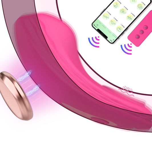 Butterfly vibrator with app & Bluetooth for her clitoris vagina. Portable remote control mini slip vibrators with 10 vibration modes. Quiet but powerful stimulator sex toy with magnetic clip for women.