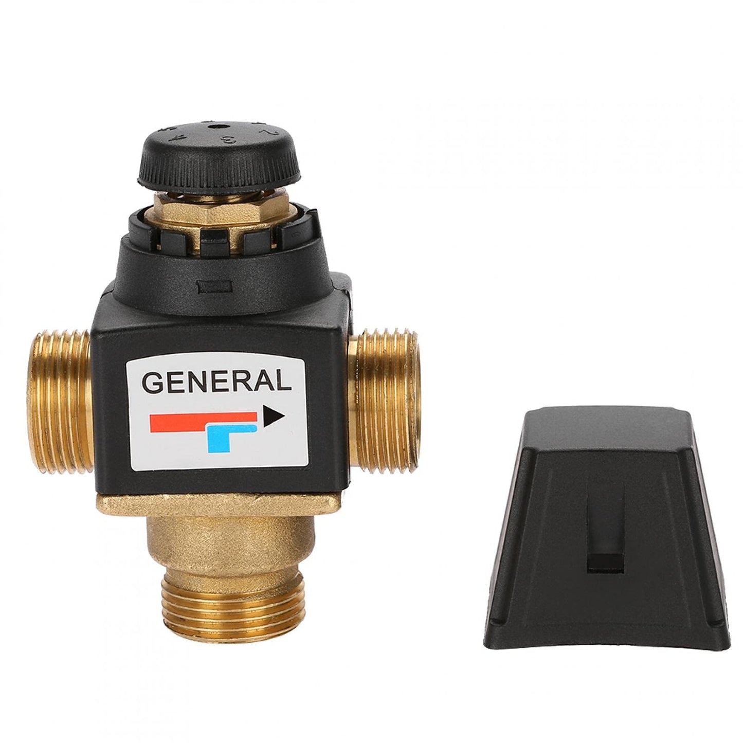 Nimomo Thermostat Water Mixing Valve, DN20 3-Way Thermostatic Mixer Valve, Brass Thermostatic Valve for Hot and Cold Water Mixing, Shower Thermostat Valve Temperature Control Valve.