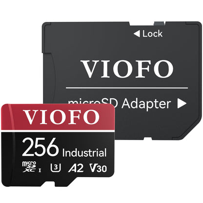 VIOFO 256GB memory card, high speed with adapter U3, Compatible for 4K WiFi dashcam car camera.