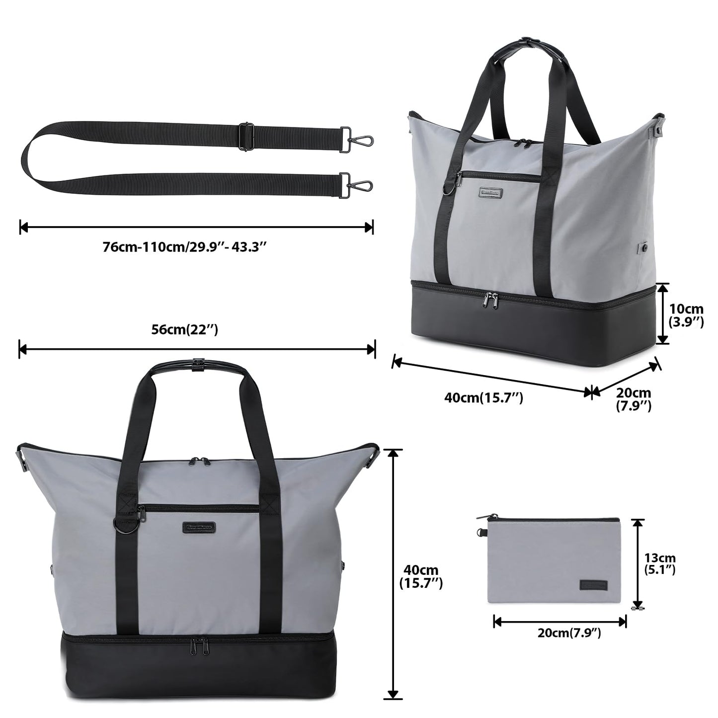 Dizdvizd travel bag for men and women, sports bags with shoe compartment and wet compartment, waterproof weekender training bag swim bag gym bag, portable carry-on duffel bag.