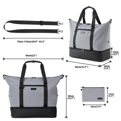 Dizdvizd travel bag for men and women, sports bags with shoe compartment and wet compartment, waterproof weekender training bag swim bag gym bag, portable carry-on duffel bag.