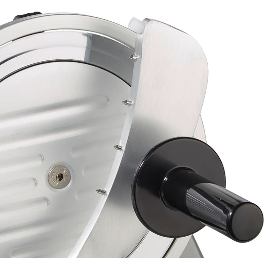 METRO Professional Gastro Slicer, stainless steel, cutting thickness 1-15 mm, with safety shutdown and continuous mode, 230V, silver (19.5 cm)