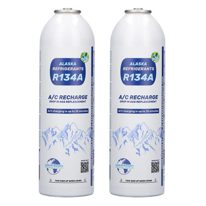 Vehicle refrigerant air conditioning top up HC134A replacement gas 2x bottle for cars.
