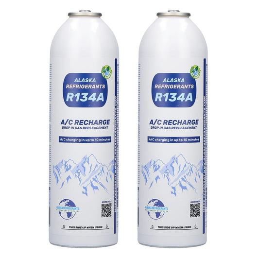 Vehicle refrigerant air conditioning top up HC134A replacement gas 2x bottle for cars.