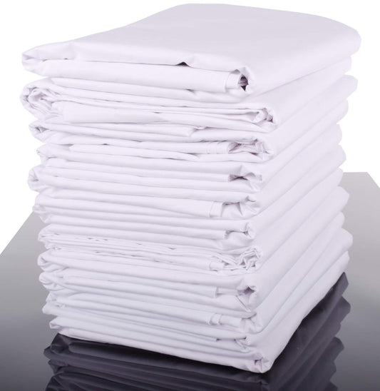 Smooth bed sheet without elastic, made of 100% cotton, white color, also suitable for tablecloths/summer sheets in various sizes (240 x 290 cm).