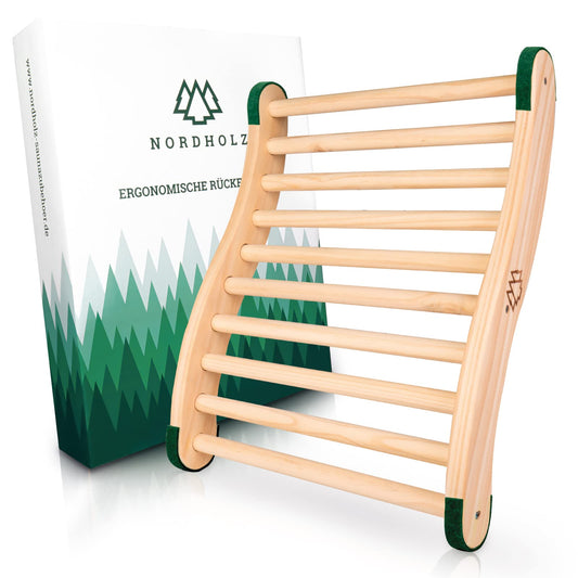 Nordholz® Sauna Backrest ergonomic - The perfect back support for immediate comfort - Sauna accessory made from 100% Nordic spruce for infrared cabin - Wood backrest sauna accessory