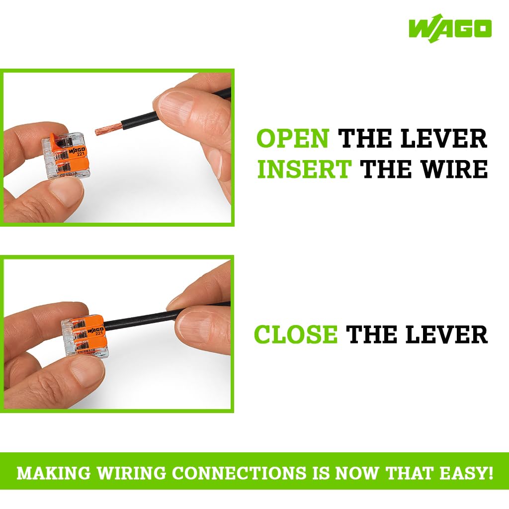 Wago connectors of the 221-413 series lever connectors terminal blocks connection clamps clamp plug-in terminals