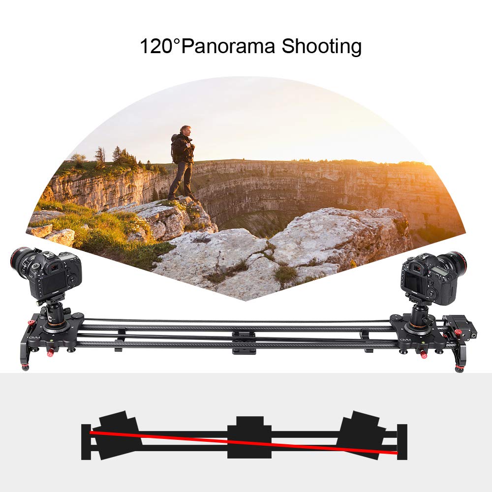 GVM 120cm camera slider motorized, photography slider supports video mode, time-lapse photography, horizontal, tracking, and 120° panoramic shots for recording video film DSLR cameras.