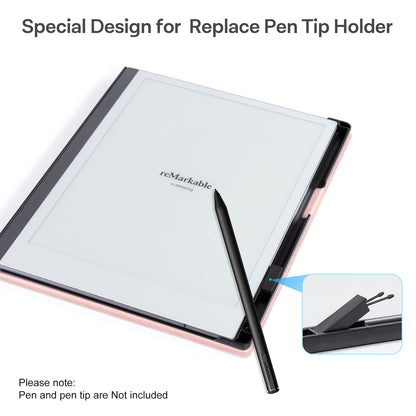 CoBak case for Remarkable 2 - Lightweight and durable book spine case with protective folio cover and integrated pen holder - for Remarkable 2 Paper Tablet 2020 10.3 inch Released (Rose Gold)