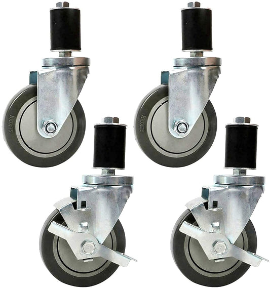 4 pieces heavy-duty casters M12 swivel casters, 100mm PVC wheel casters with brake load capacity 480 KG heavy-duty casters for transportation Non-slip quiet swivel casters Furniture caster