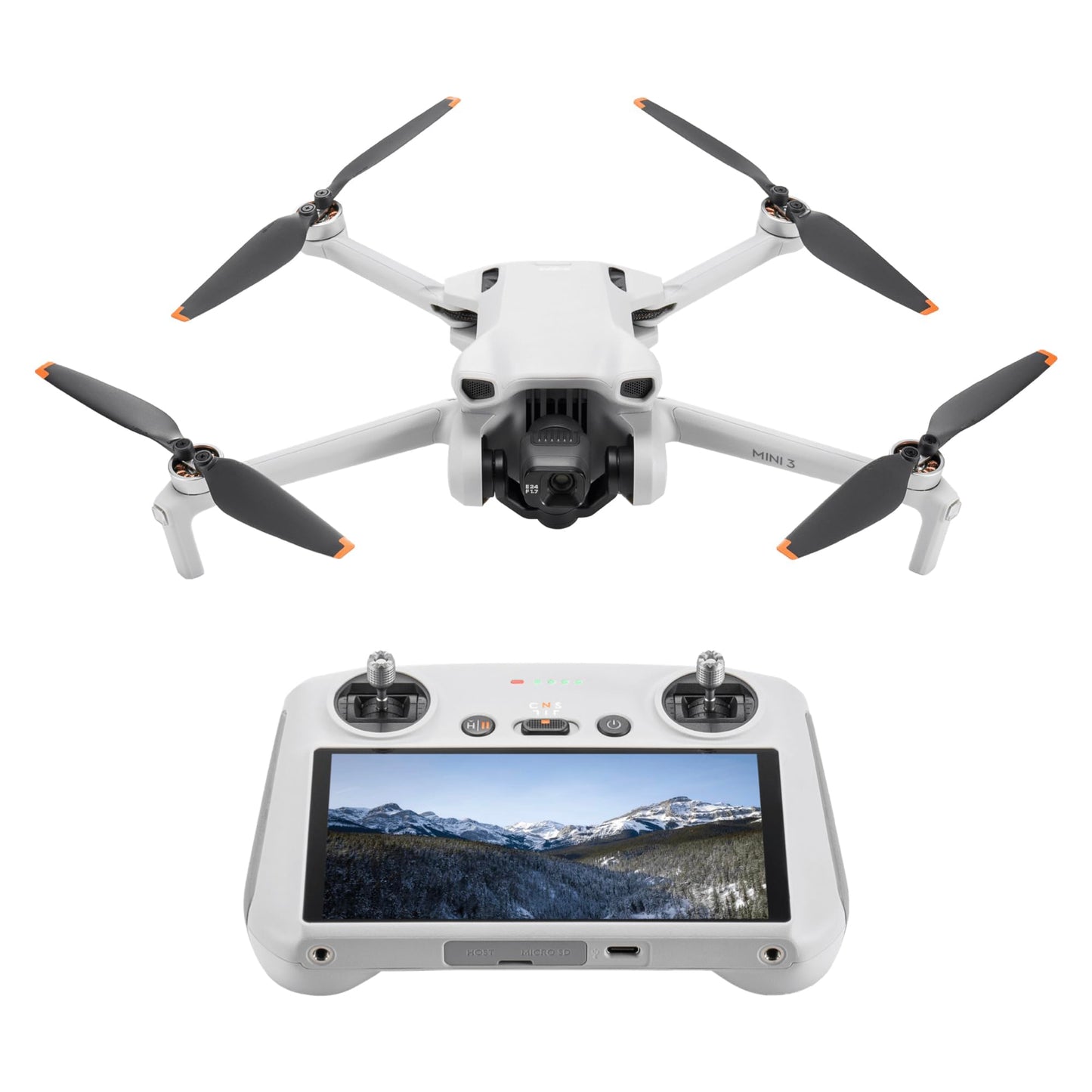 DJI Mini 3 (DJI RC) - Lightweight and foldable mini camera drone with 4K HDR video, 38 min flight time, real vertical shooting, and intelligent features.