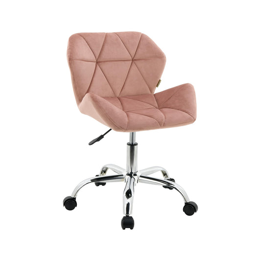 HNNHOME Eris Desk Chair, modern, padded velvet, fabric swivel chair, adjustable height (Rose)