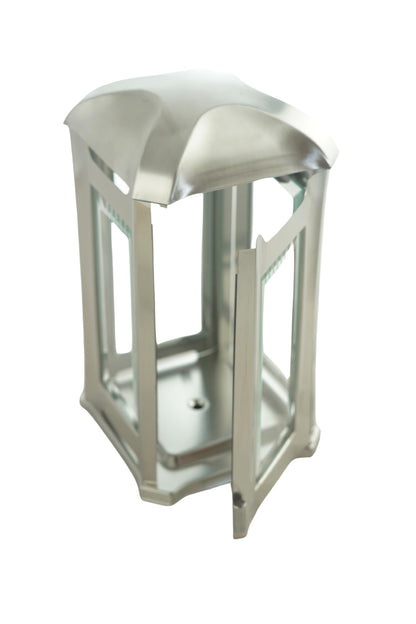designgrave Grave lamp Venezia stainless steel with granite base natural gray 13x13x24 cm - crystal glass & magnetic closure Nero Impala