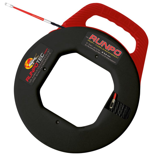 Runpotec 10014 RUNPO 5.3mm twisted 30m with box (with twist compensation) & 30040 cable sock with loop and twist compensation Ø 6-9mm.