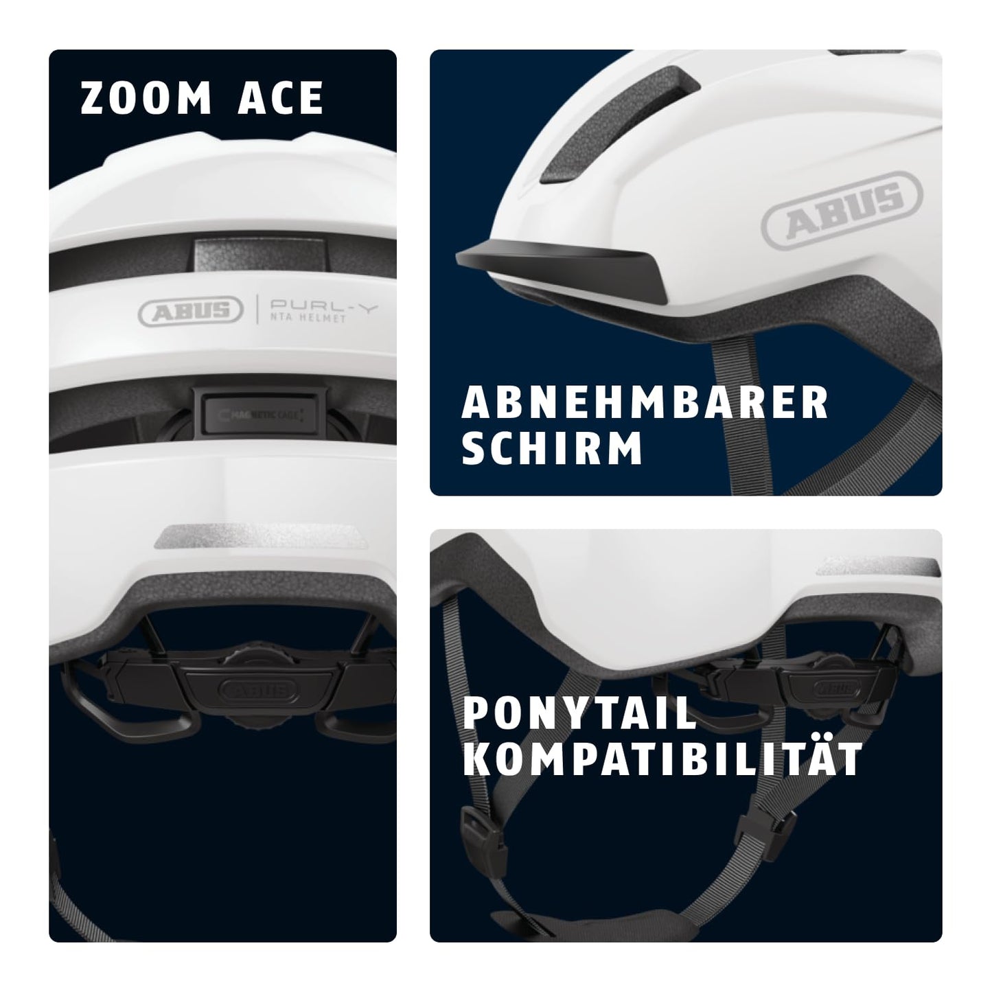 ABUS Bike Helmet PURL-Y - suitable for E-bikes and S-pedelecs - stylish NTA protective helmet for adults and teenagers - White, size M.