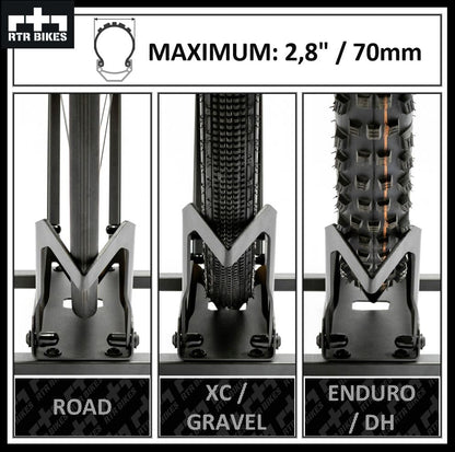 RTR BIKES Brutus Professional Free-standing Bike Stand - Perfect for your garage, home, or bike shop.