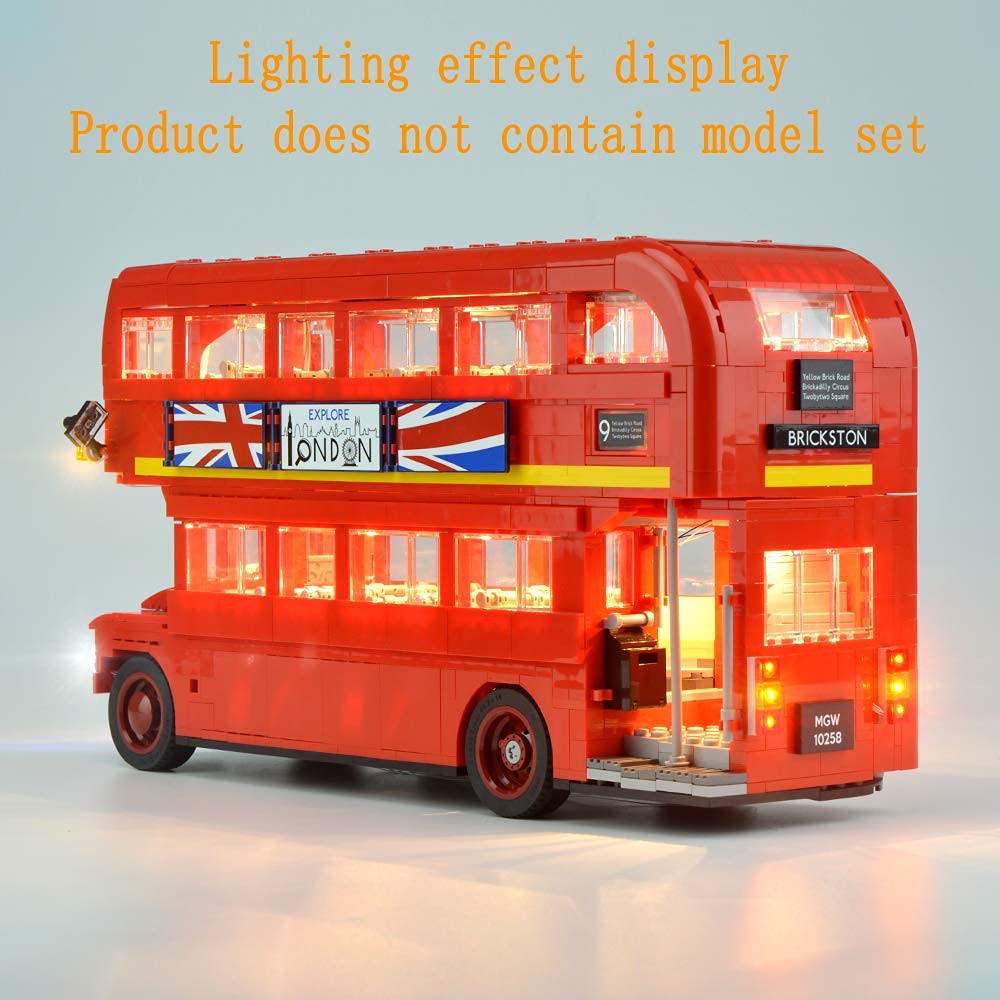 Upgraded version of 10258 light set for Creator Expert London Bus, compatible with Lego 10258 brick model (model set not included).