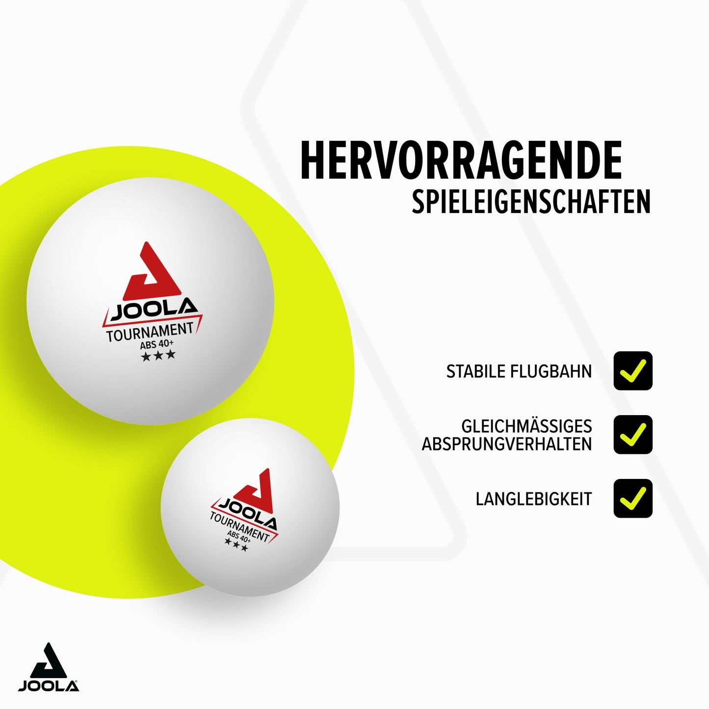 JOOLA Ping Pong Balls Tournament Selected 40+mm Diameter, 3-Star Premium Table Tennis Balls Indoor and Outdoor Compatible, White (72 Pack)