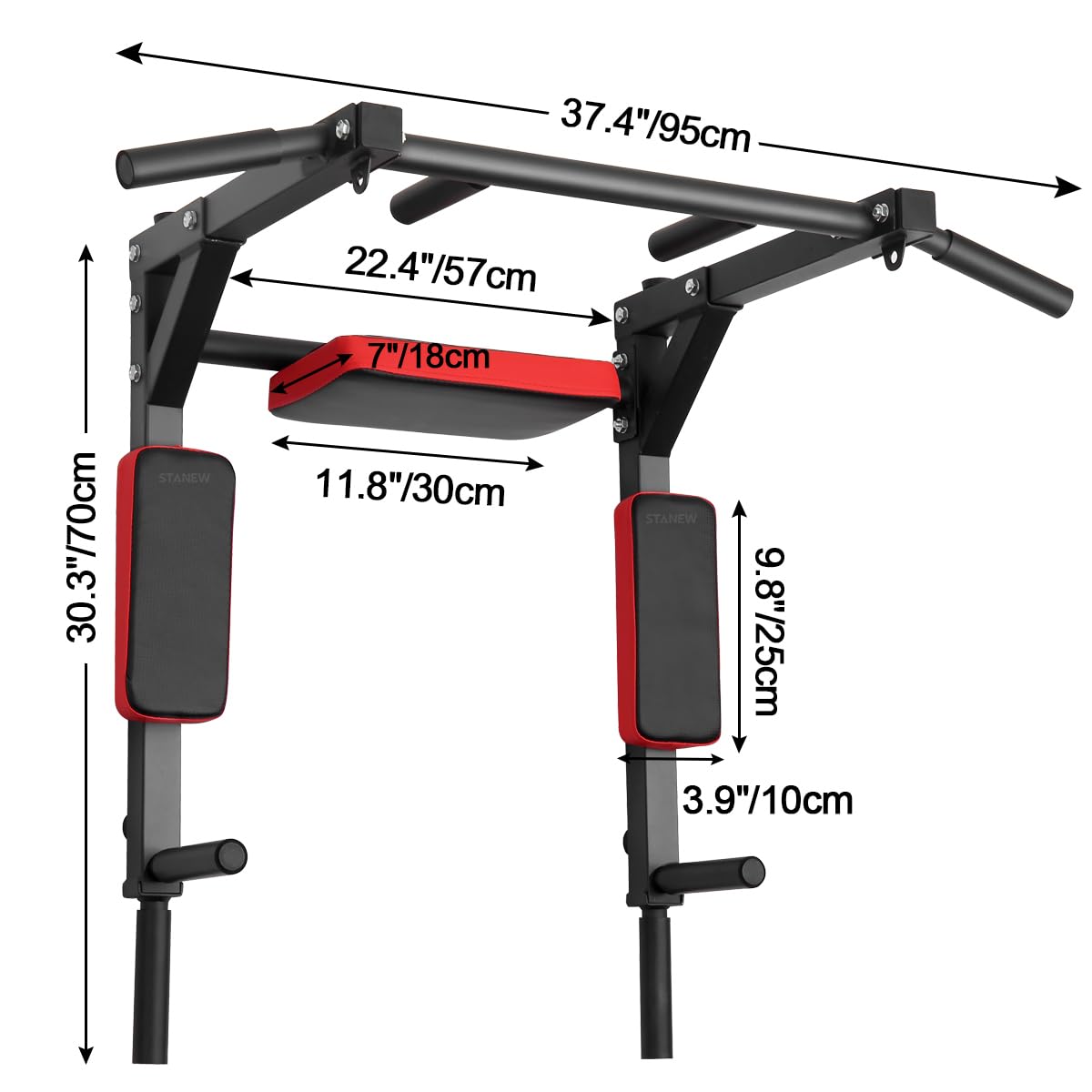 MOCOERL 5 in 1 pull-up bar for wall mounting dip station for home training gym fitness equipment dip stand load capacity up to 200 kg
