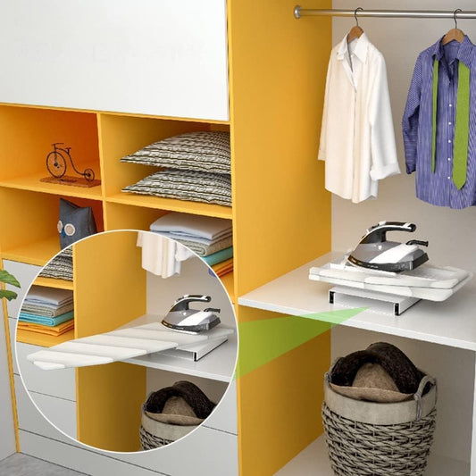uyoyous Pull-Out Ironing Board 180° Rotatable Drawer Sliding Ironing Table Foldable Built-in Ironing Board with Heat-Resistant Cover for Closet Living Room Laundry Room 95.6 x 30 cm