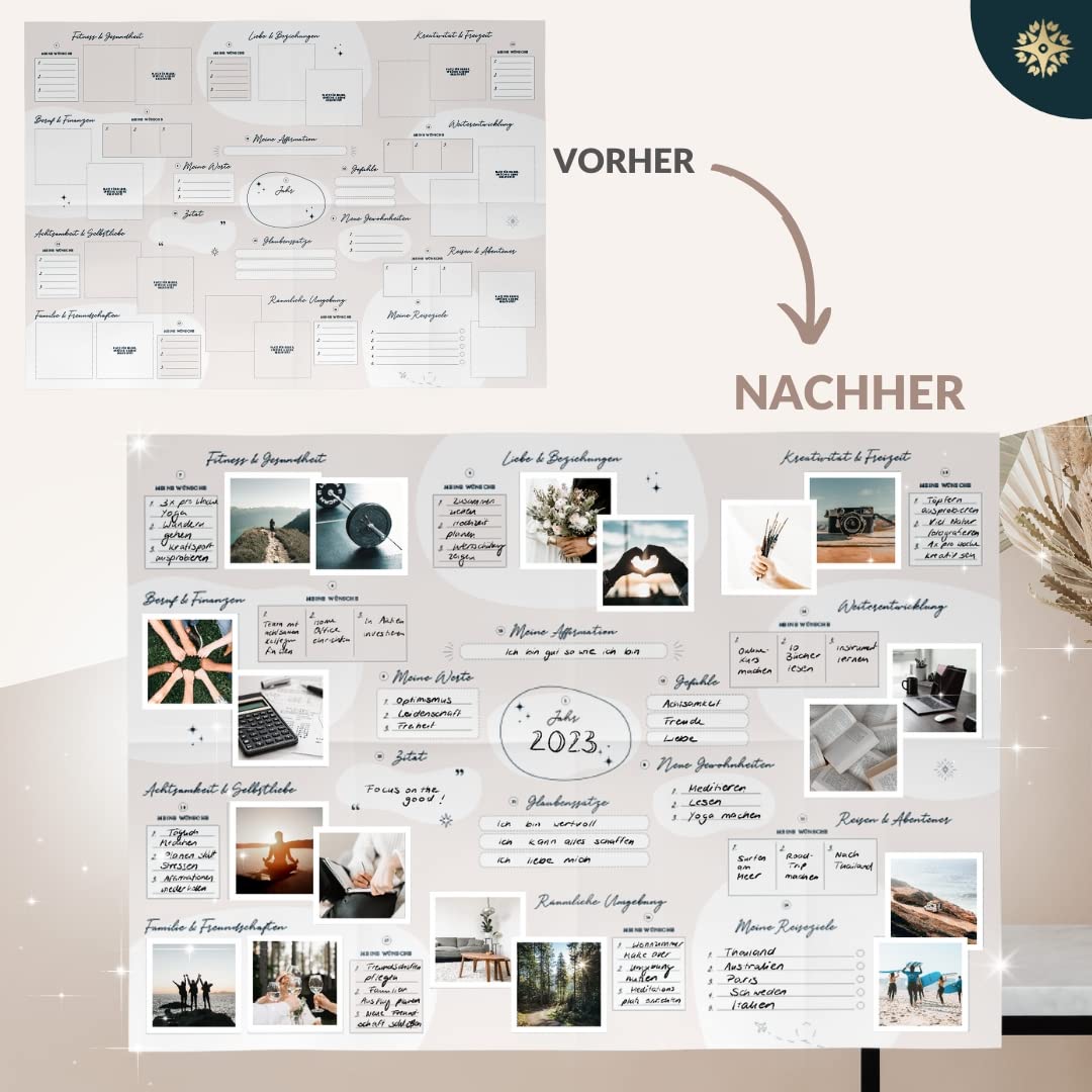 Life Compass® Vision Board Set "Dear Future Self" - THE ORIGINAL - Create your own vision board and visualize the life of your dreams - Gifts for women & men, Best friend