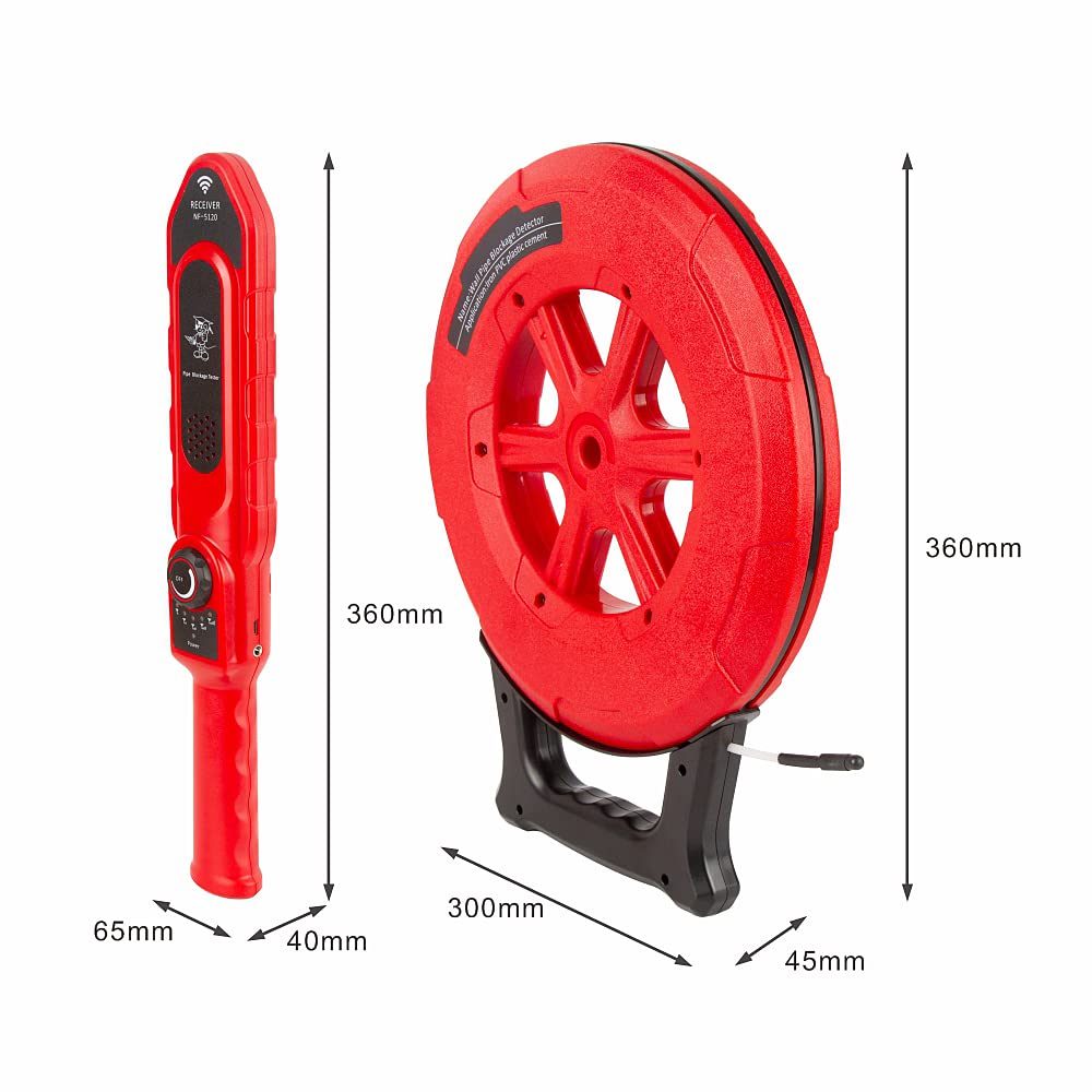 Pipe blockage detector, underground water pipe locator diagnostic tool, wall scanner for detecting pipeline blockages and clogs. Ideal for plumbers working with metal and PVC water pipes (40M).