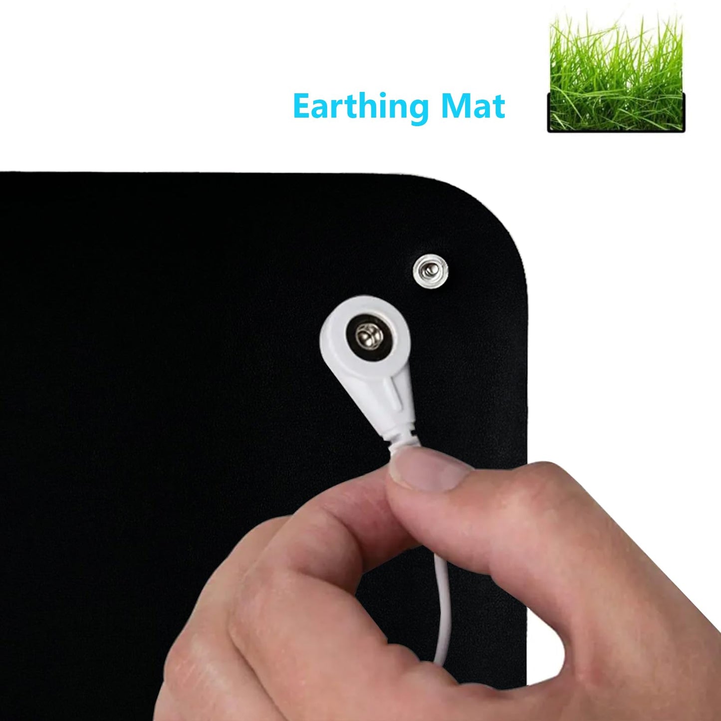 Grounding mat for your feet, 30 x 100 cm mouse pad with EU plug and cable for better sleep, less anxiety, pain, inflammation, headaches.