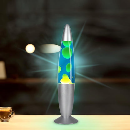 AONESY Lava lamps for adults and kids 34cm dark blue liquid & yellow wax retro astro lamp for home decoration beautiful light gift for Christmas birthday Halloween.