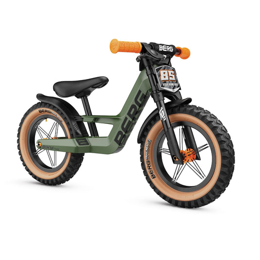 Mountain Biky Trail balance bike with hand brake for ages 2 and up, air tires, magnesium frame, 12 inch, kids bike for boys and girls, adjustable saddle height.