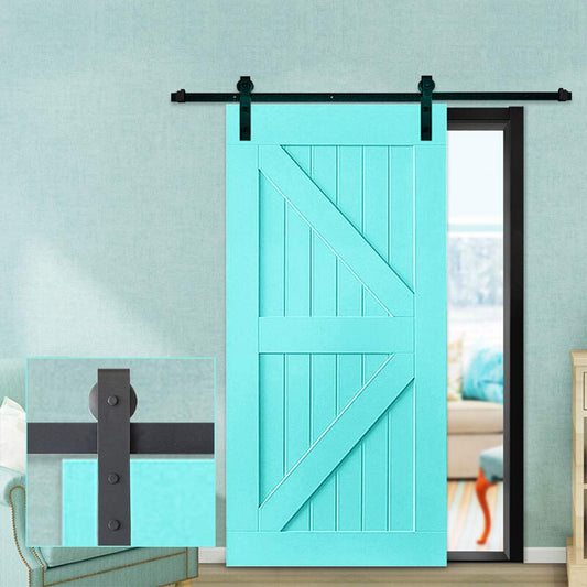 300cm sliding door kit, sliding door system for interior doors, complete set with pulleys for hanging rails (300cm)
