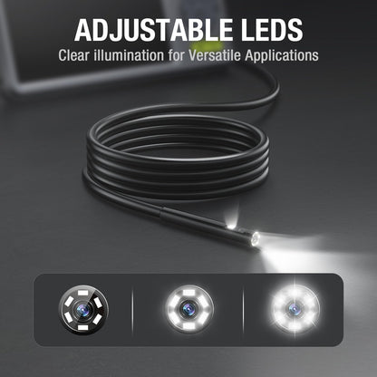 5mm endoscope camera with light, Teslong 1080P HD dual lens endoscope camera, 5-inch color screen endoscope, IP67 waterproof inspection camera snake camera, 32GB TF card (5 meters)