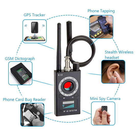 RUIZHI Bug Detector, Camera Detector K18 GPS Blocker Bug Finder, Hidden Camera Detector Hidden Camera, RF Wireless GSM Tracker Finder Bug Cameras Listening Devices
