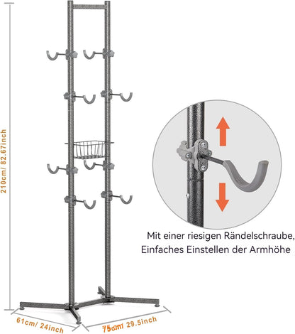 CXWXC Bike Stand Floor for 4 Bikes - Holds up to 70kg/160 pounds. Bike stand holder for indoor garage or outdoor storage.