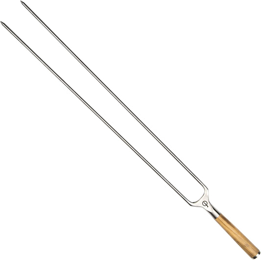 Forged Churrasco grill skewers 60cm, olive wood handle, stainless steel, fork skewer